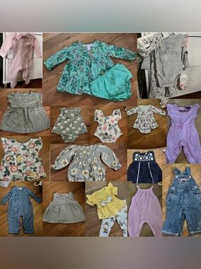 3-6 M Bundle ( matching sets - rompers - shirts )